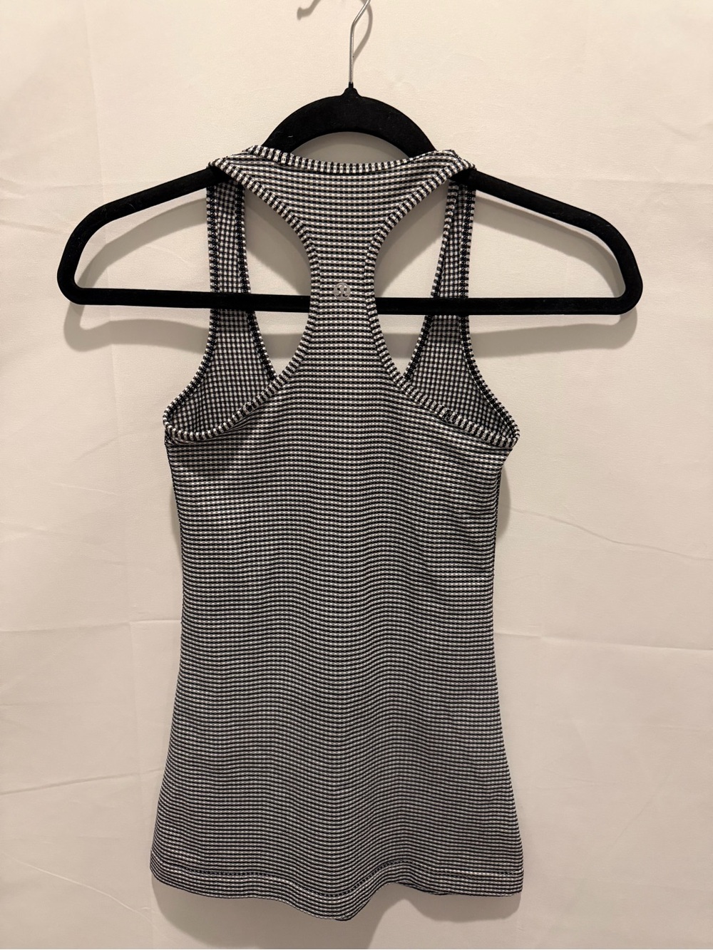 Lululemon gingham Black & White cool Racerback Tank Top size 2.summer,athletic - Picture 2 of 4